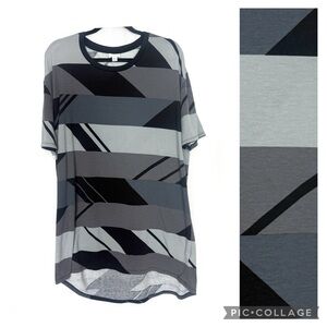 LuLaRoe Patrick Men's Black and Gray Graphic Shirt Size 2XL